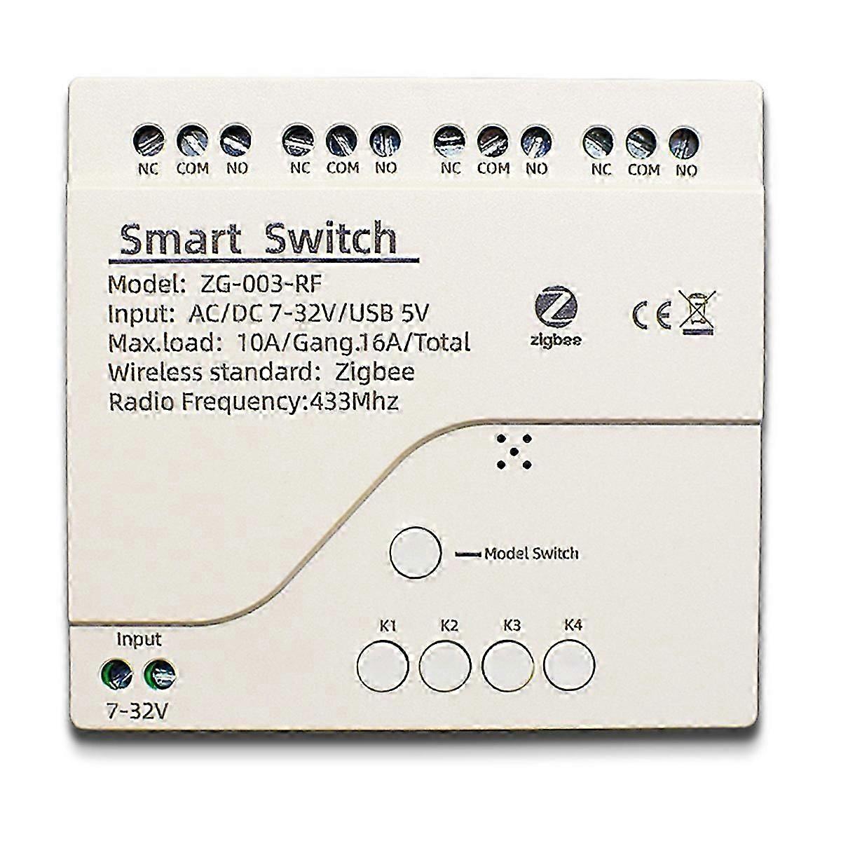 4CH Zigbee Smart Light Switch Module DC 5/12/32V RF433 Receive(A)