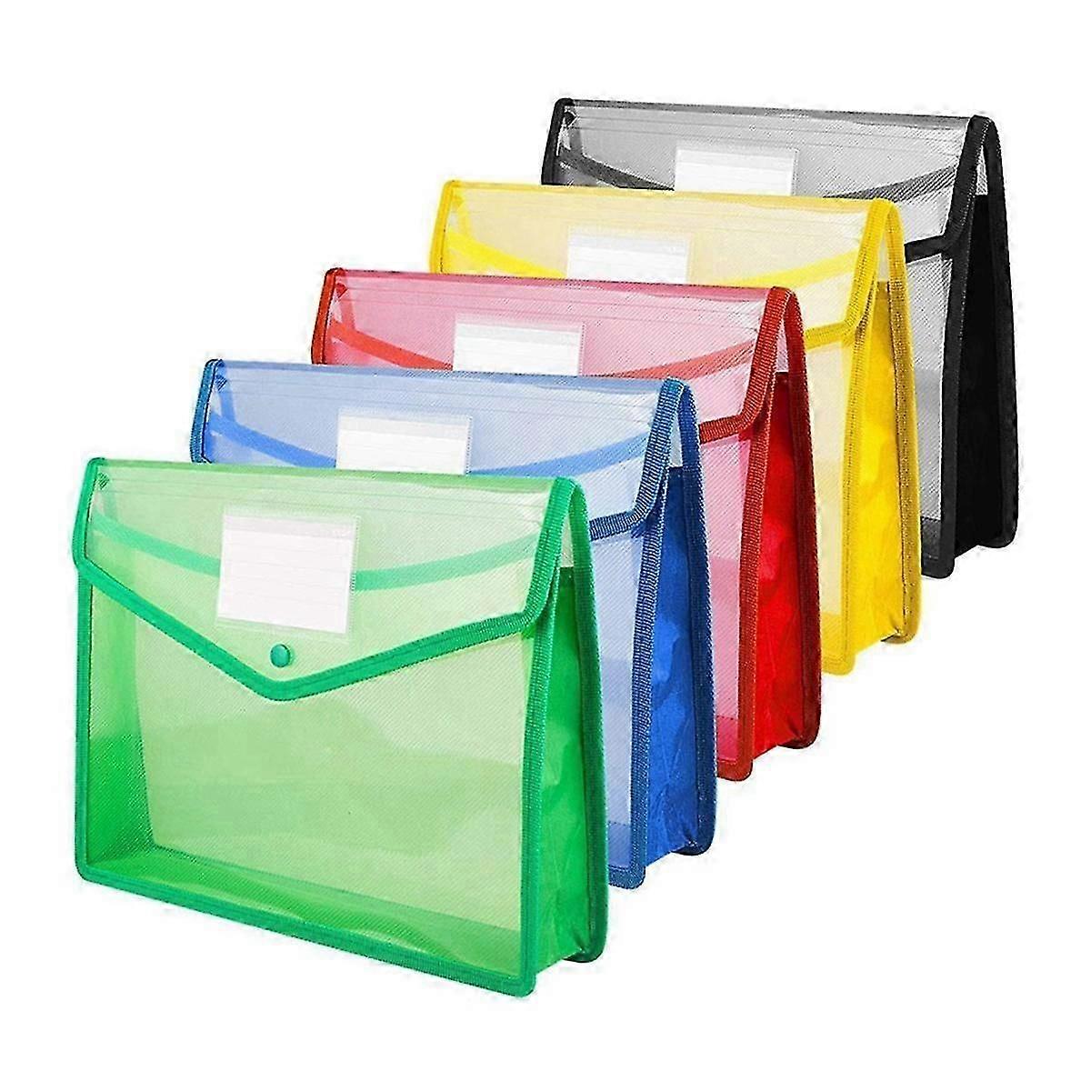 A4 Waterproof Folder Envelope with Snap Buckle and Pocket for Document Storage