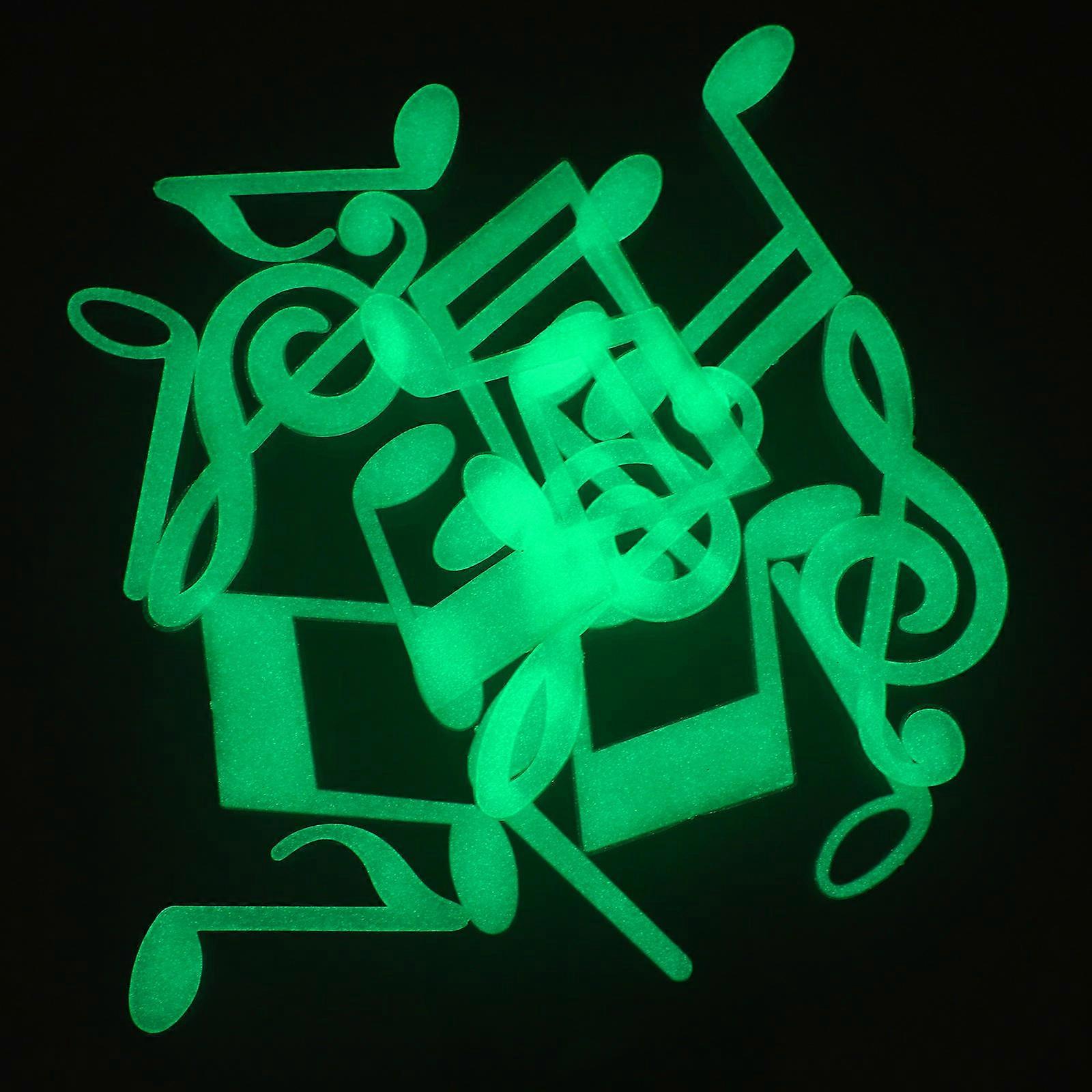 Music Note Wall Decals Decorative Decals for Decor 2Sets Glowing