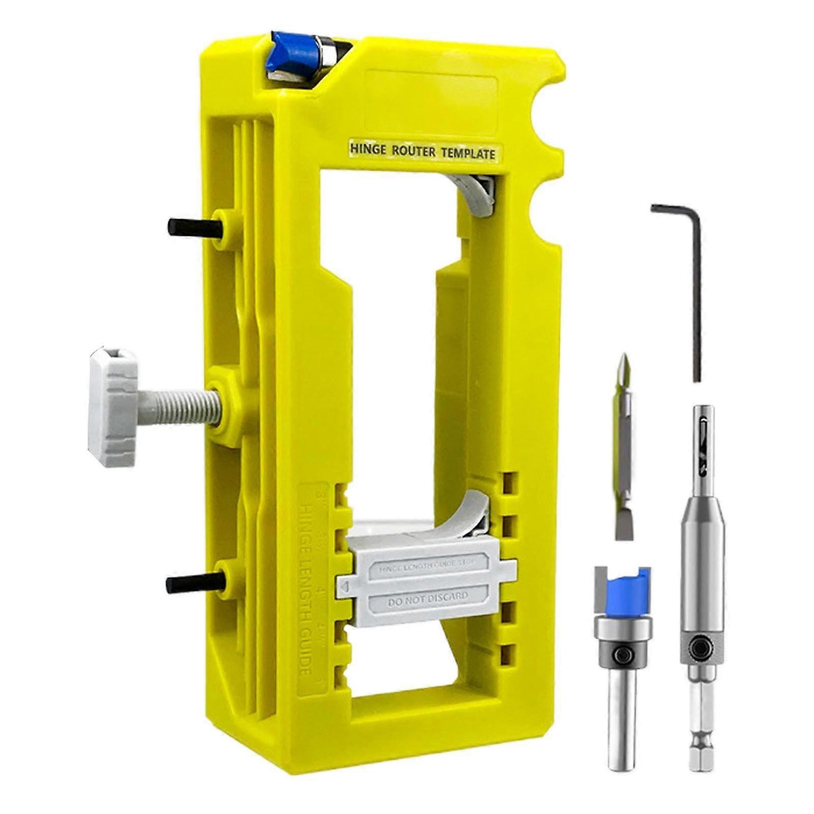 Adjustable Door Hinge Mortise Jig Kit with Router Template for Precise Mortise Alignment 35 Inch