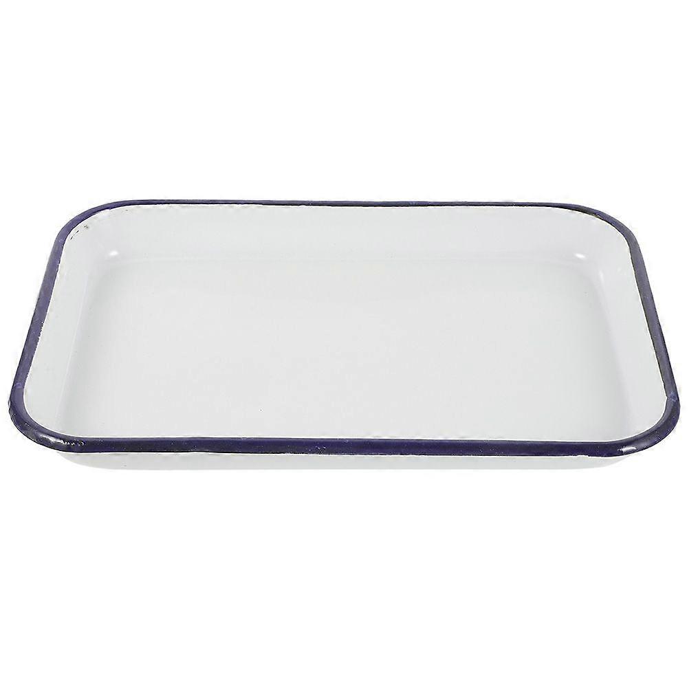 Household Enamel Baking Dish Rectangular Roasting Pan Multi-use Baking Tray Non-stick Roasting Tray