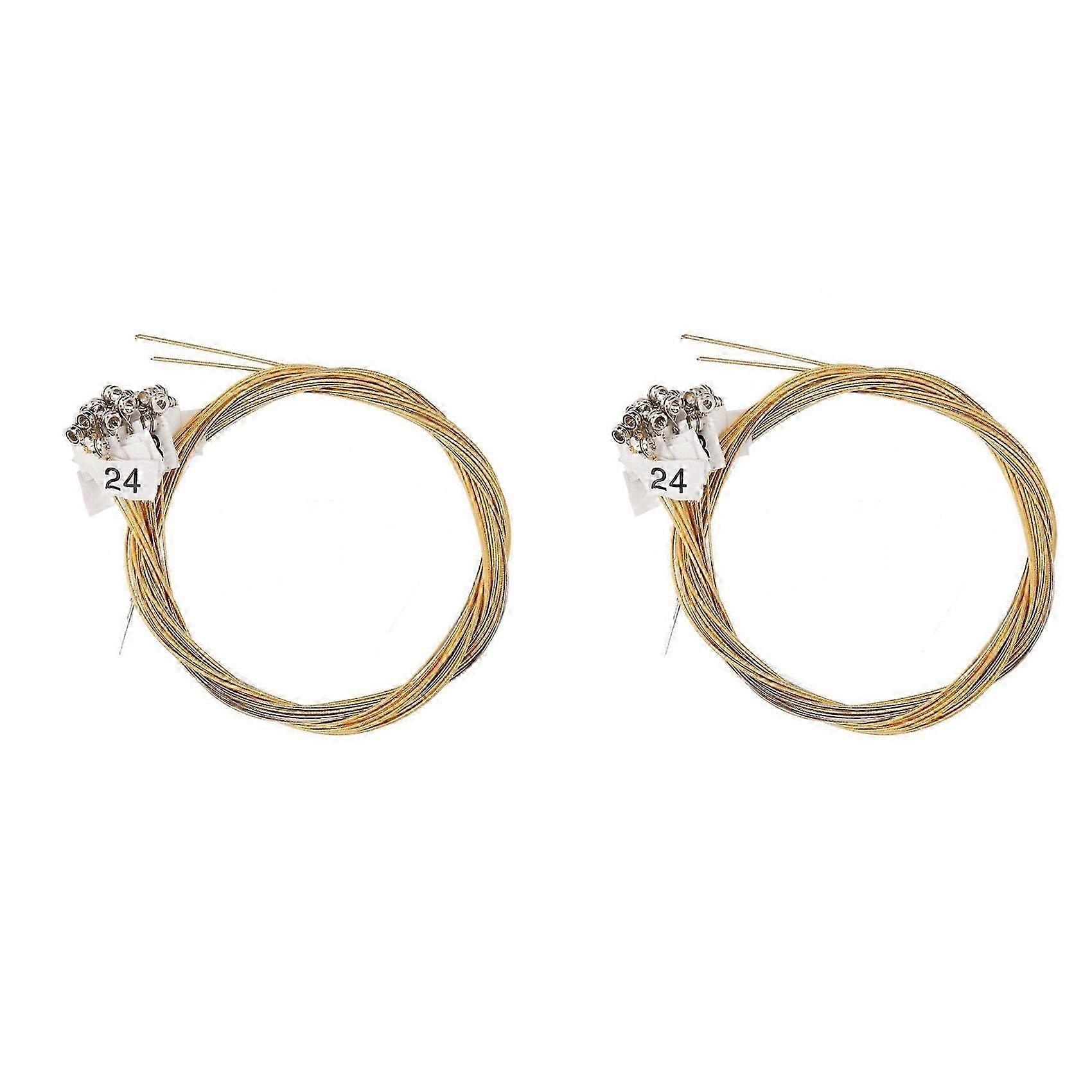 2X 24 Strings Replacement Metal String compatible with Lyre Harp, Replacement Strings, Brighter and More Durable,24Strings