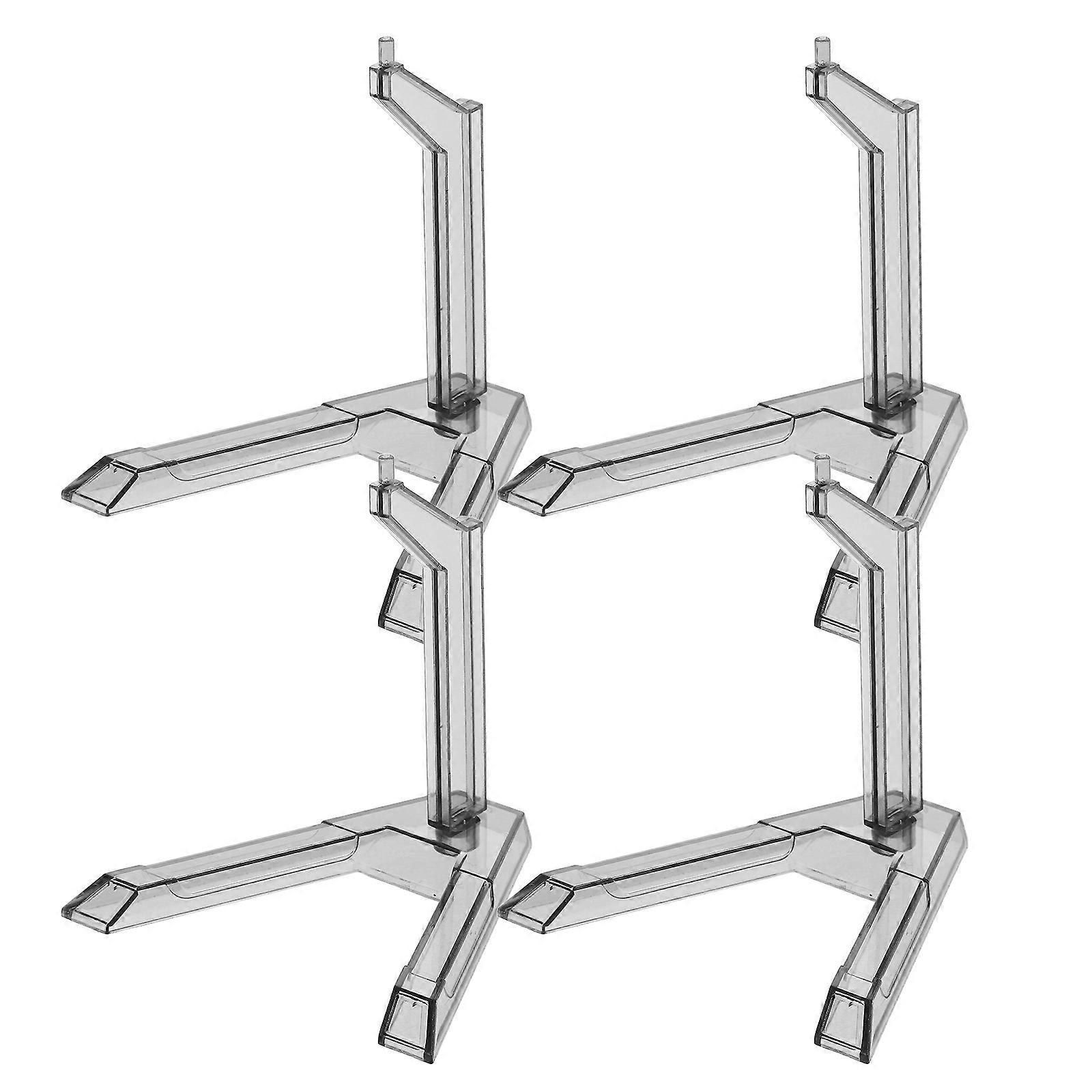 Black Plastic Model Display Stand for Action Figure 4Pcs Stable Support