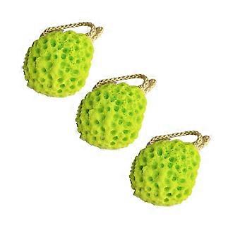 Green Honeycomb Bath Sponge for Shower Use 3Pcs Natural Sponge Set