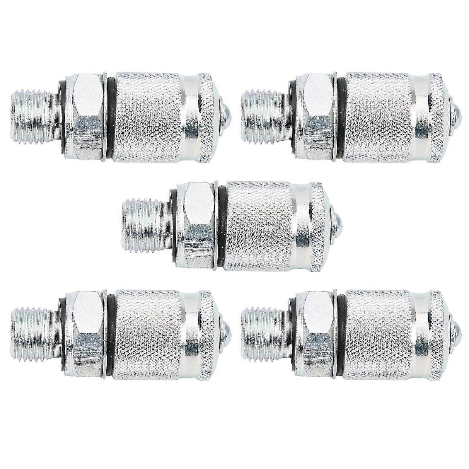 5Pcs Hydraulic Testing Adapter Thread Test Coupling Connectors Pressure Measuring PT/PPTUNF1/2in