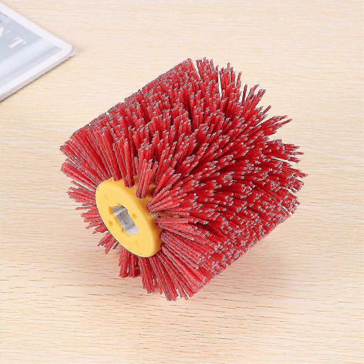 Red Abrasive Wire Drum Brushes Deburring Polishing Buffing Wheel