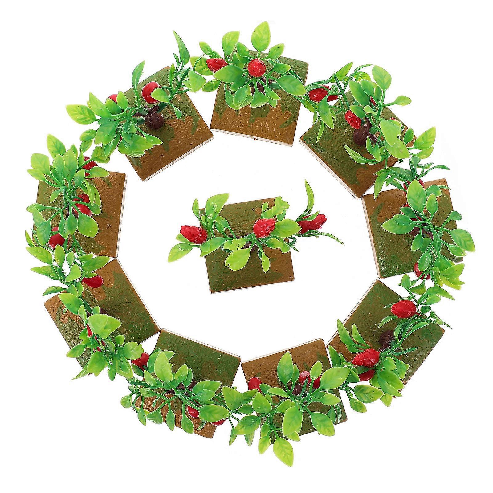 Tree Model Decor Fruit Tree Shaped Ornament for 10Pcs Set