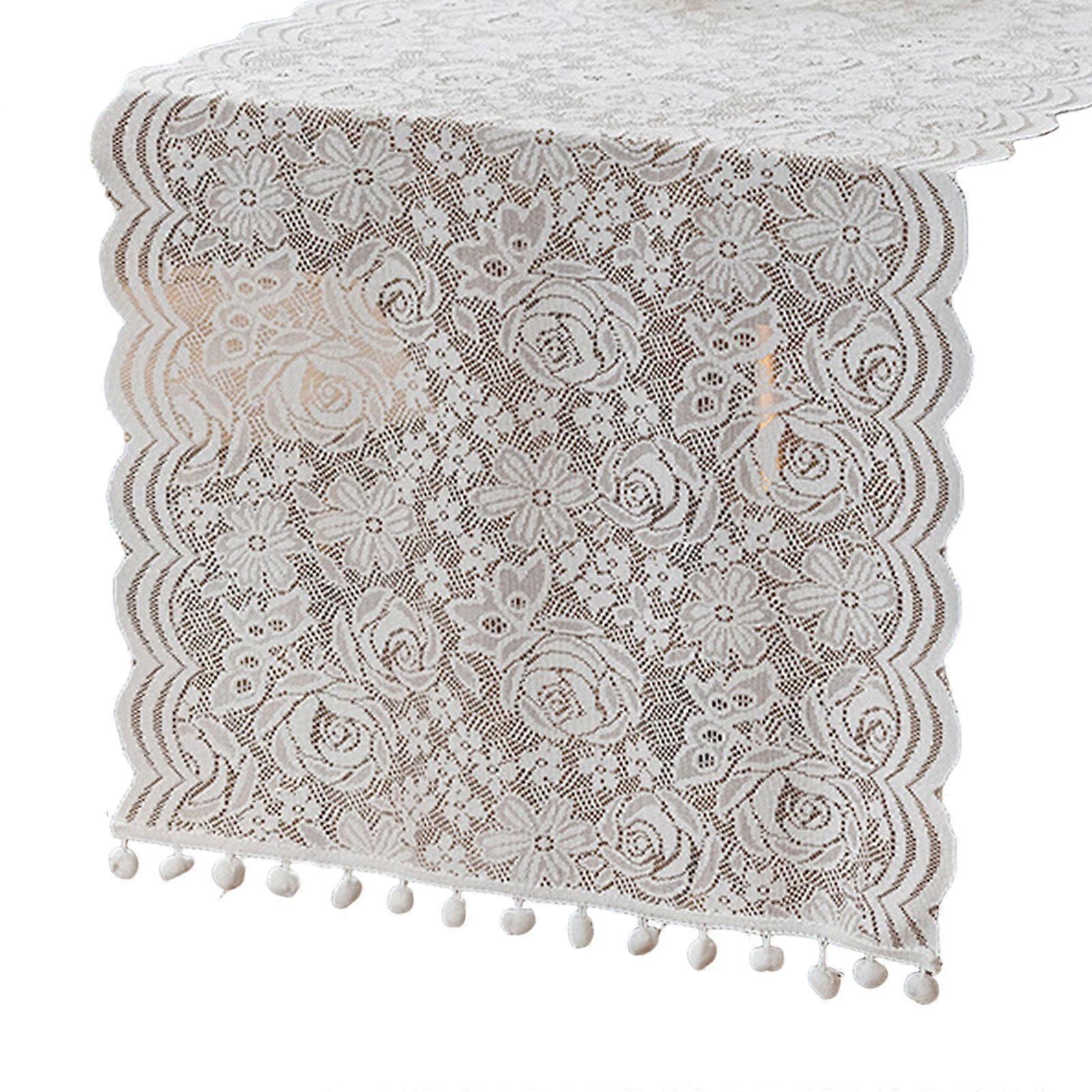 Multipurpose Lace Home Decoration Used As Table Runner Or Window Curtain For Small Space Decoration  45x100cm