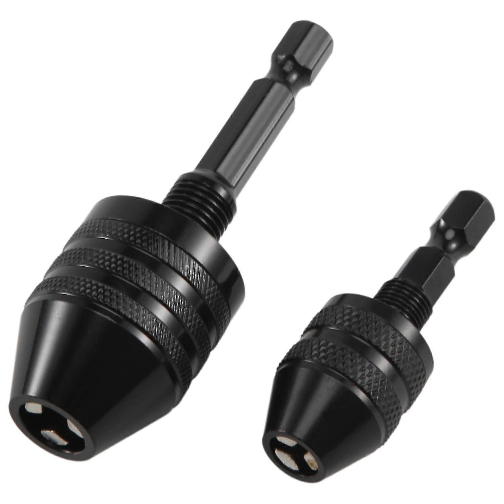 2Pcs Hex Shank Keyless Drill Chuck, Screwdriver Converter Drill Adapter Quick Change Drill Bits Too