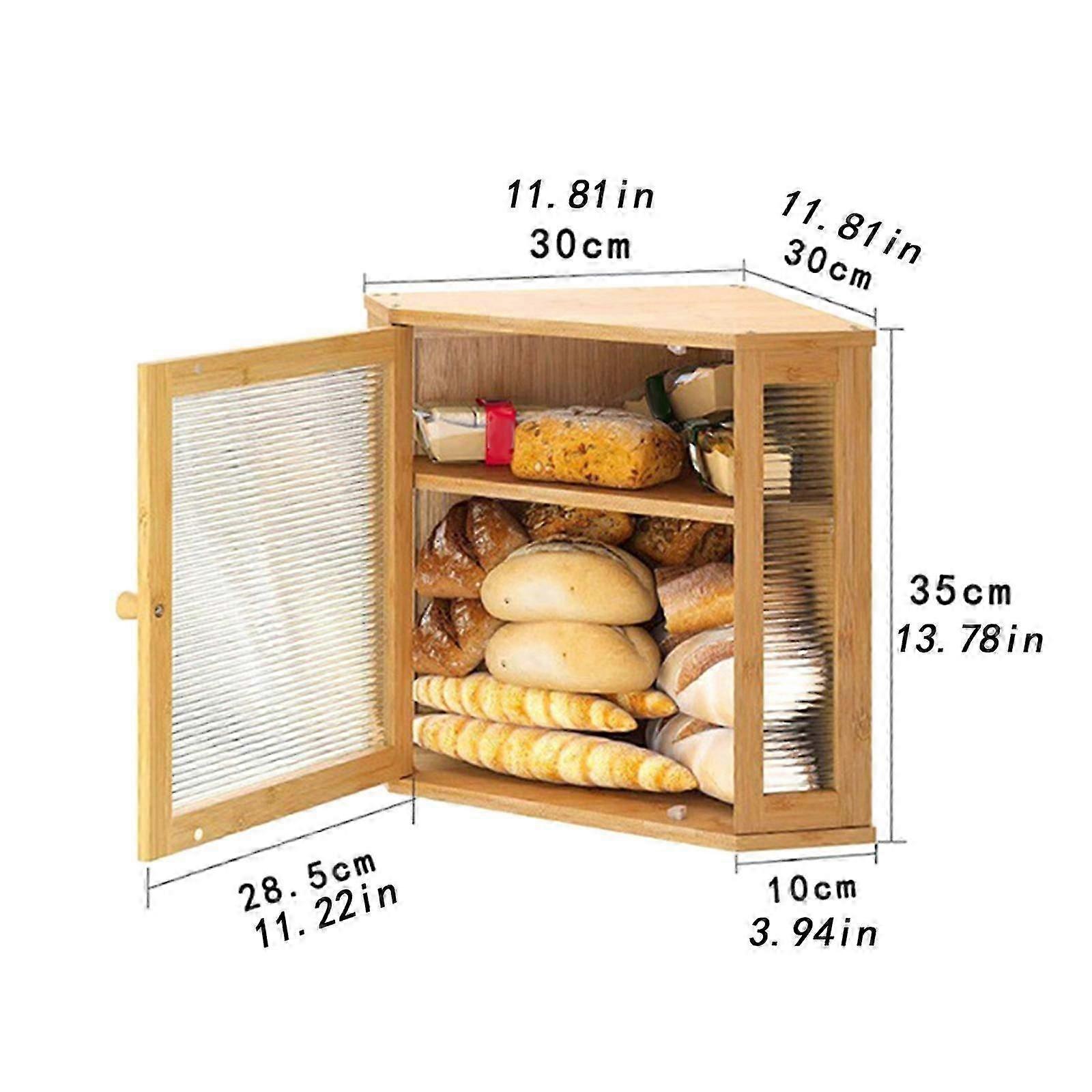 Bread Box Bread Keeper Double Layer Farmhouse Breadbox for Muffins Cupcakes