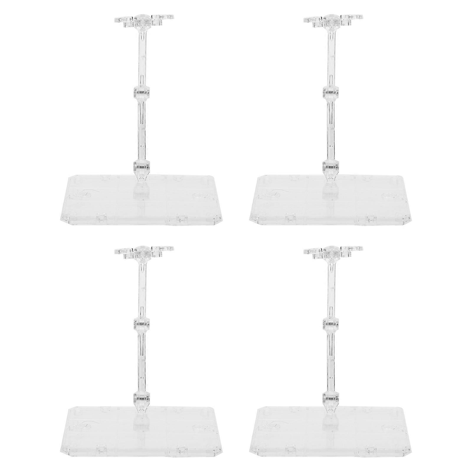 Action Figure Stand Adjustable Doll Model Support with 4Pcs Plastic Holders