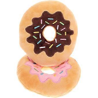 2 stuks huisdier beet speelgoed pluche katoen donut grappig schattig speelgoed hond geluid speelgoed puppy kauwen