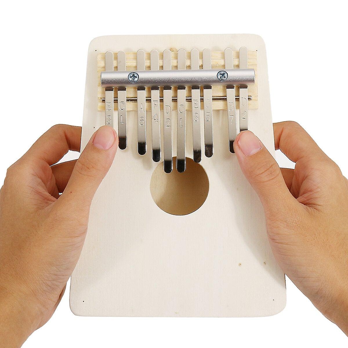 10 Keys Kalimba Wood Thumb Piano Finger Keyboard Musical Instrument W/tuning Hammer
