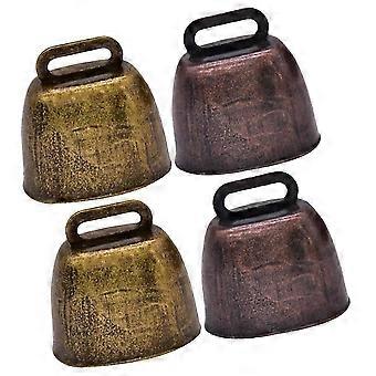 Kuhglocken im Freien 4 Stück Metall Laute Rufglocken Haustierzubehör 3,50 x 3,50 x 2,00 cm Verschiedene Farbe Anti-Lost