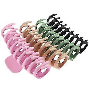 Tocess Big Hair Claw Clips 4 Inch Nonslip Large Claw Clip For Women And Girls Thin Hair, Strong Hold Hair Clips For Thick Hair, 4 Color Available (4 P