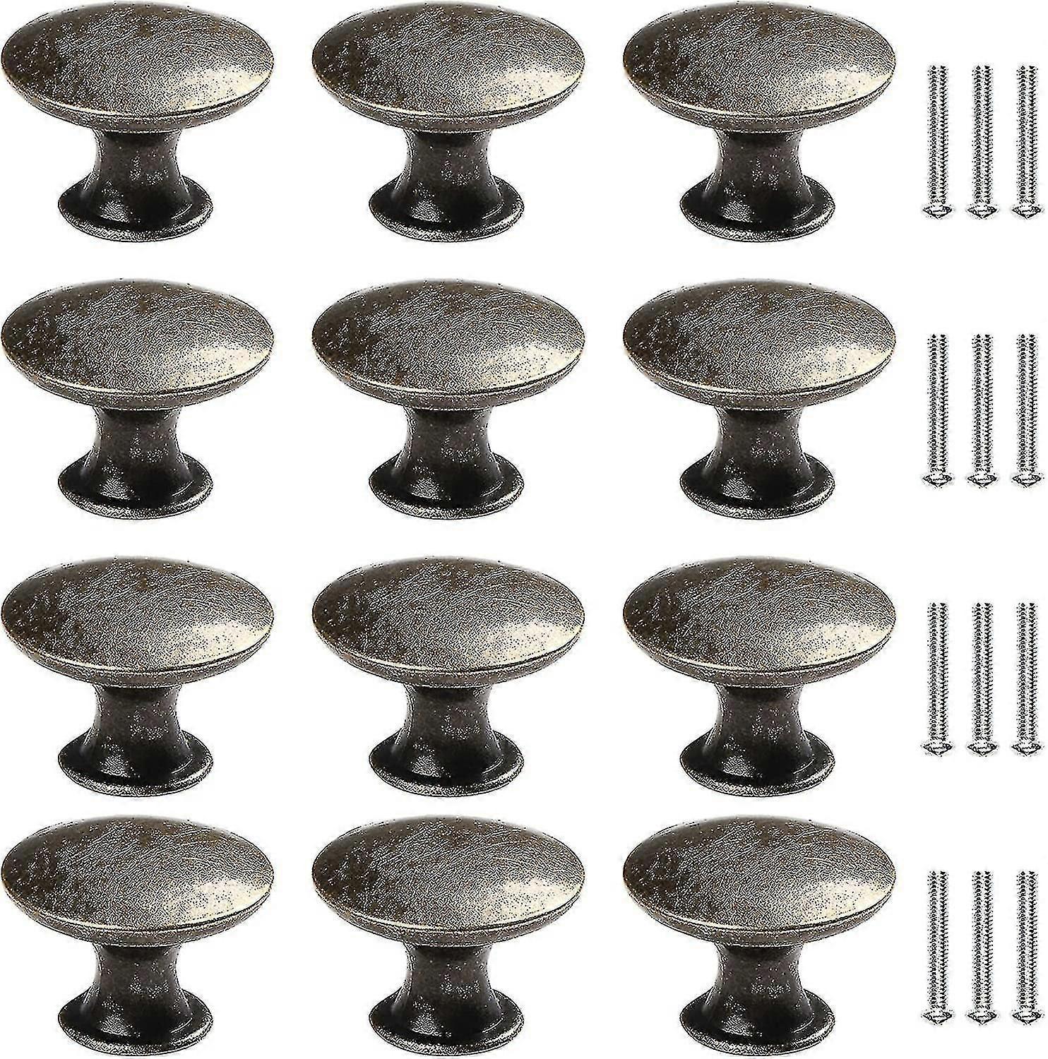 12 Pcs Round Cabinet Knobs Vintage Drawer Knobs Brass Cabinet Pulls Door Knobs For Closet Kitchen Be