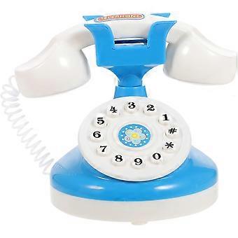Retro Corded Landline Phone, Plastic Old Fashion Telephone Simulation Telephone Early Educational Pretend Role Play Interactive Vintage Decor 4.13X3.5