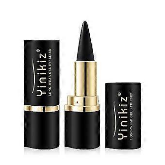 Schwarzes Gel-Eyeliner-Bleistift-Set, Eyeliner wasserfest wischfest, Katzenaugen-Make-up-Schablone
