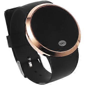 Men and Women LED Alloy Wristbands Electronic Watch Fashion Touch Screen Digital Watch Bracelet Birthday Gift Wrist Watch Electronic Couple Watch (Gol