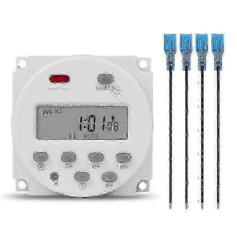 SINOTIMER 1 Second Interval 12V Digital LCD Timer Switch 7-Day Programmable Time Relay for Automation