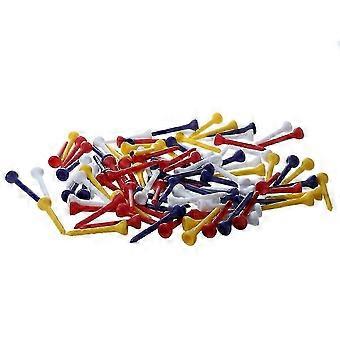 Z7 prodef Lot de 100 tees de golf en plastique de 49 mm, couleurs assorties, de bonne qualité