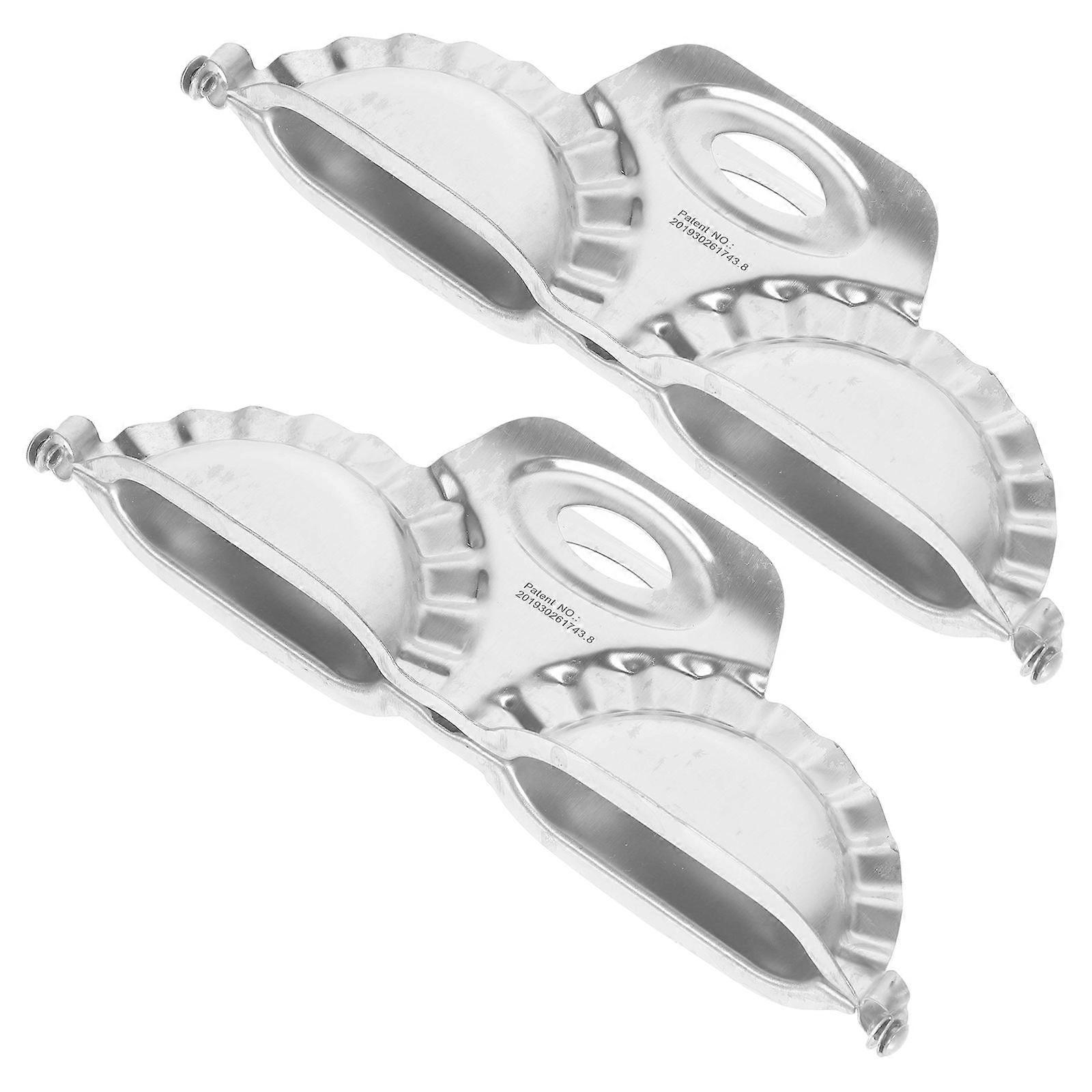 2 Pcs 1 Bag Upgraded Dumpling Making Tools Creative Rustless Bake-wares (Silver)