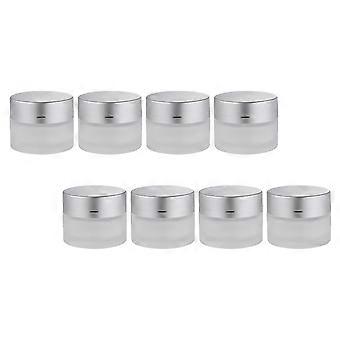 Glass Cream Jars for Storage 16Pcs Frosted Glass Cosmetics Containers Transparent