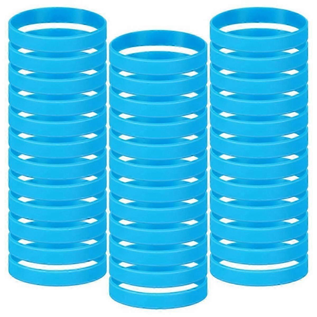 Silicone wristbands bulk pack - 100pcs solid color rubber bracelets
