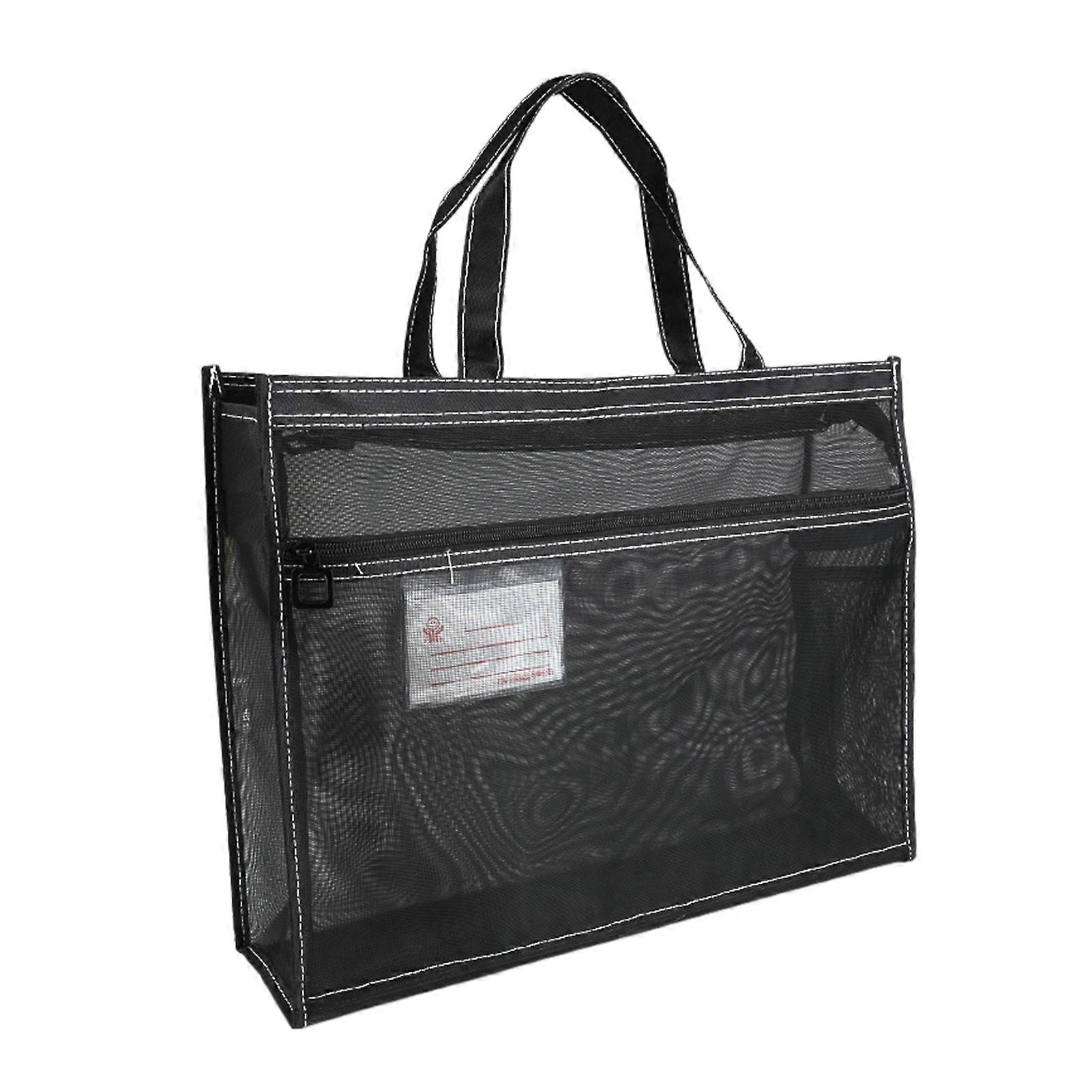 Transparent Mesh Pouch for Art Supplies and Document Storage