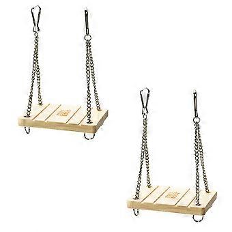 Wooden Molar Toys Hamster Swing for Little Pets Playing 2Pcs Set