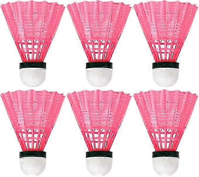 Stable Durable Plastic Training Badminton Red 6Pcs