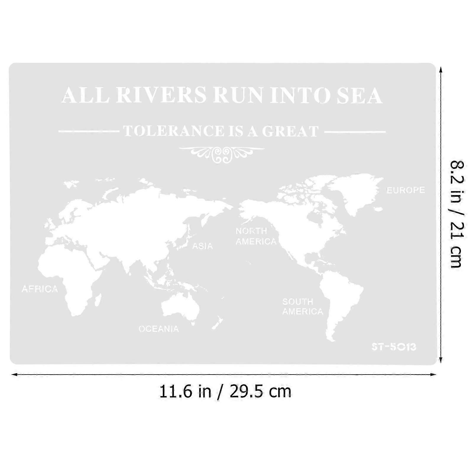 World Map Cake Decorating Stencils 3Pcs, Translucent for Desserts Parties