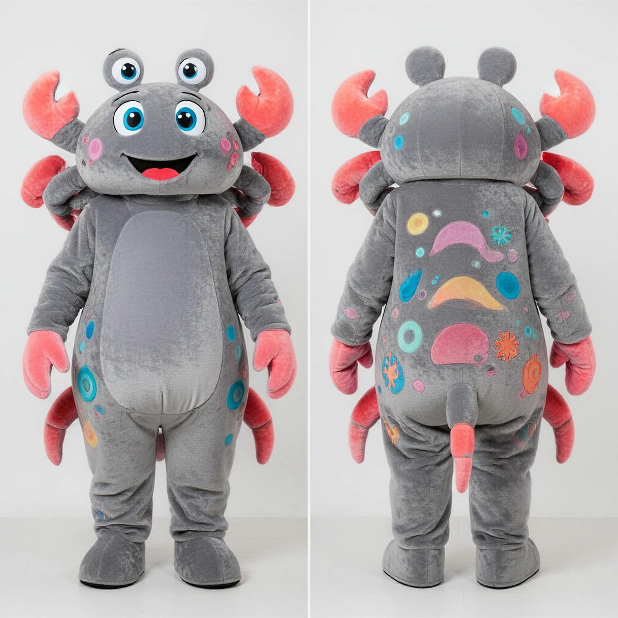 MASTICOT Gray Velvety Crab Mascot