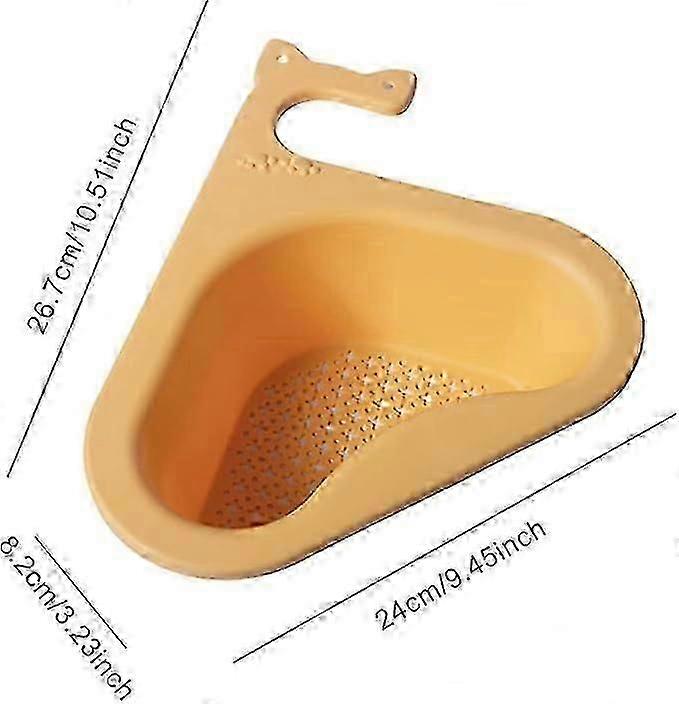 Multi-Functional Hanging Filtering Draining Rack,Sink Strainer Basket Triangular,Corner Strainer for Kitchen Sink,Multi-Function Water Storage Ta-inst