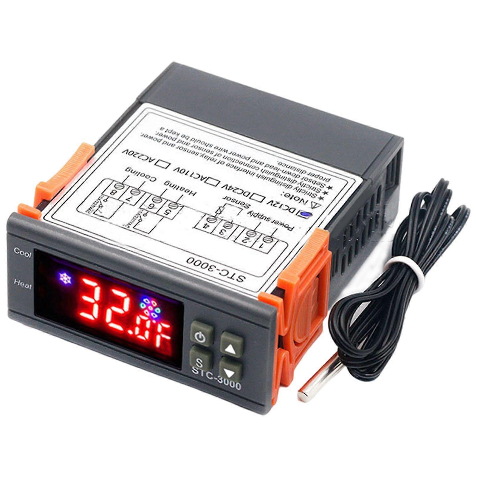STC-3000 Digital Temperature Controller With Probe Sensor DC 12V/24V AC 110-220V