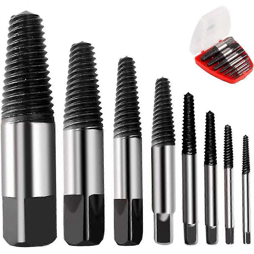 8-Piece Screw Extractor Set, for Removing Damaged, Rusty, Broken Screws