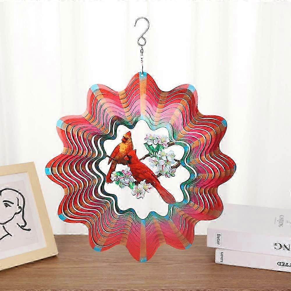 12 Inch Red Cardinal 3D Wind Spinner