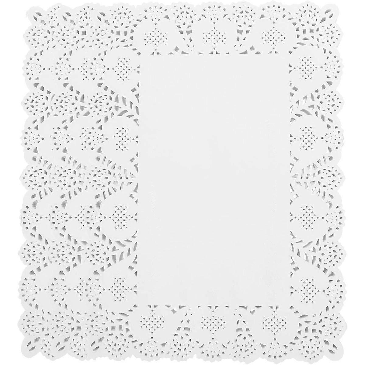 170 Sheets White Rectangle Lace Doilies for Cake and Bread
