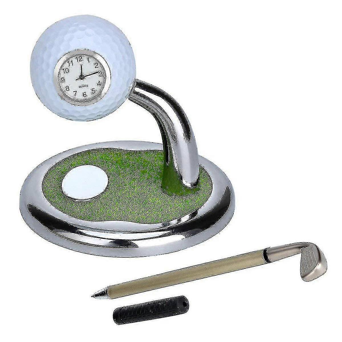 Zinc Alloy Golf Desk Clock Holder