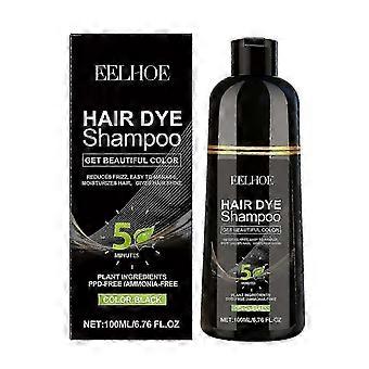 100 ml sort hårfarve shampoo, naturlig plantebaseret formel, hurtig farve, uden PPD og ammoniak, skånsom pleje af hovedbunden - PMM.