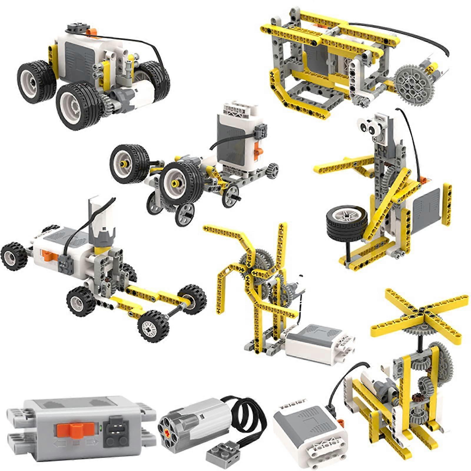Motor Kit for Building Blocks Compatible with Power Functions, Programmable Motion Control STEM Learning RC Car Set