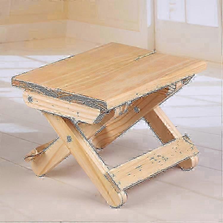 Pine Folding Square Bench, Solid Wood, 19x24x17.8cm, 1kg