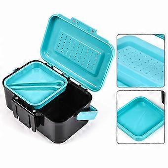 Portable Plastic Bait Box Securely Stores Live Bait and Worms for Fishing
