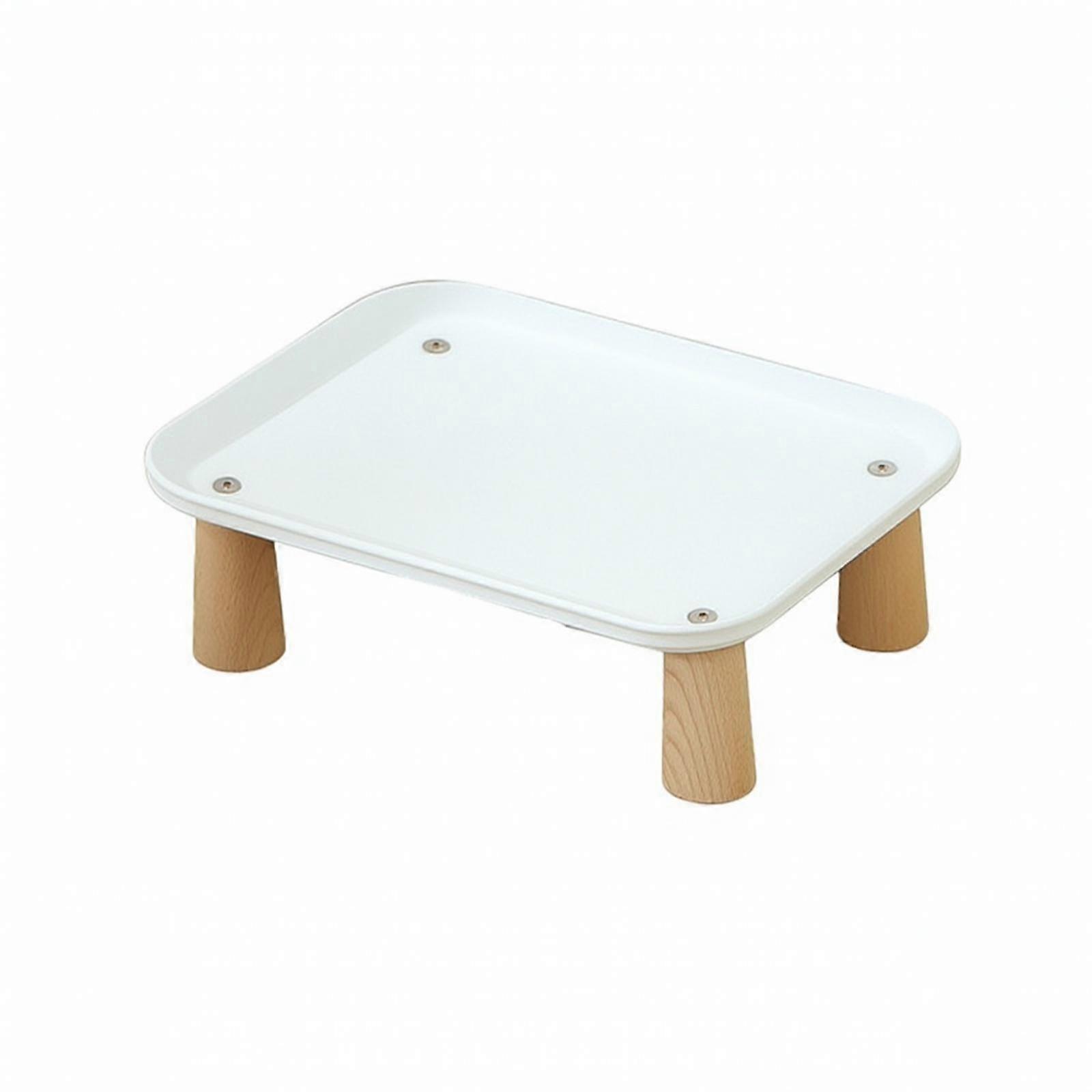 Single-Tier Elevated Pet Feeding Platform Spill Minimizing Polypropylene Pet