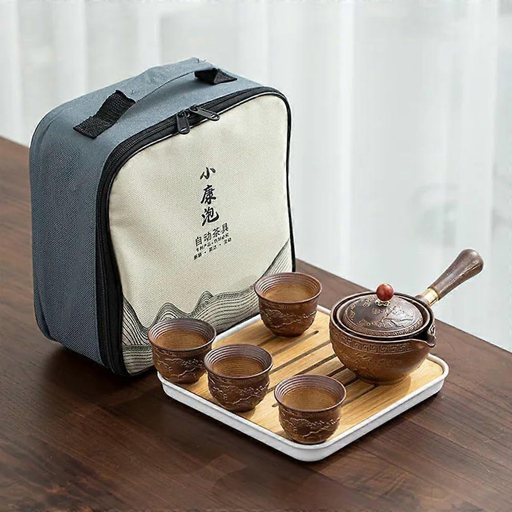 360° Rotating Porcelain Tea Set
