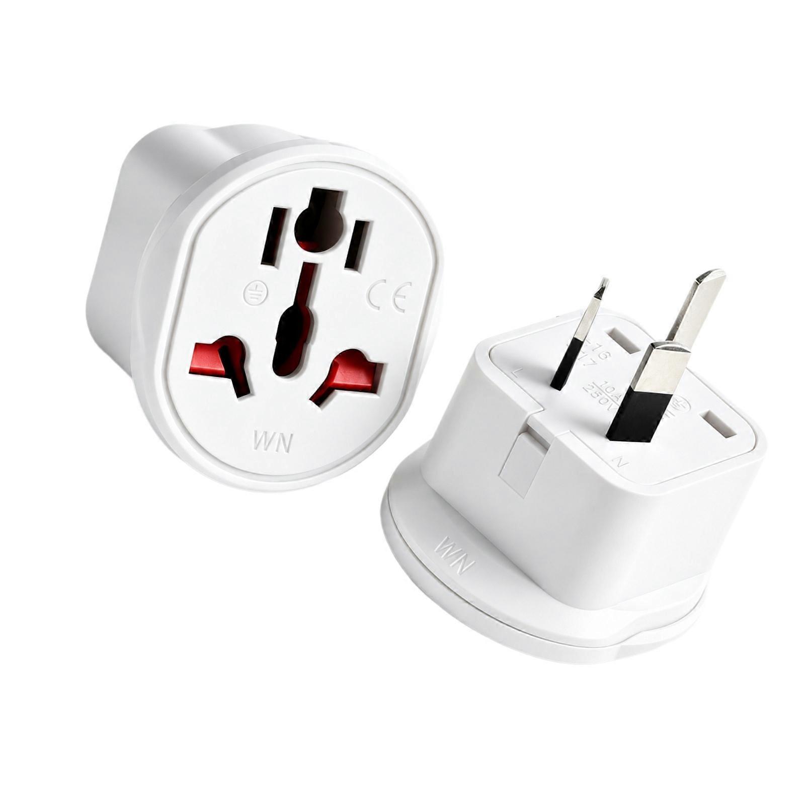 Multiple Format Input Travel Adapter 2-Pack with Australian Three-Pin Plug for Connecting Different Plug Shape Devices  White