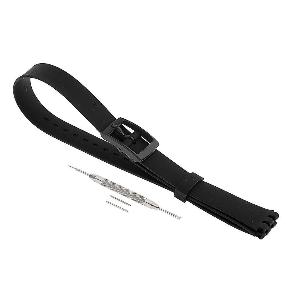 12mm Soft Waterproof Silicone Watch Strap Replace For Swatch Sky Blue