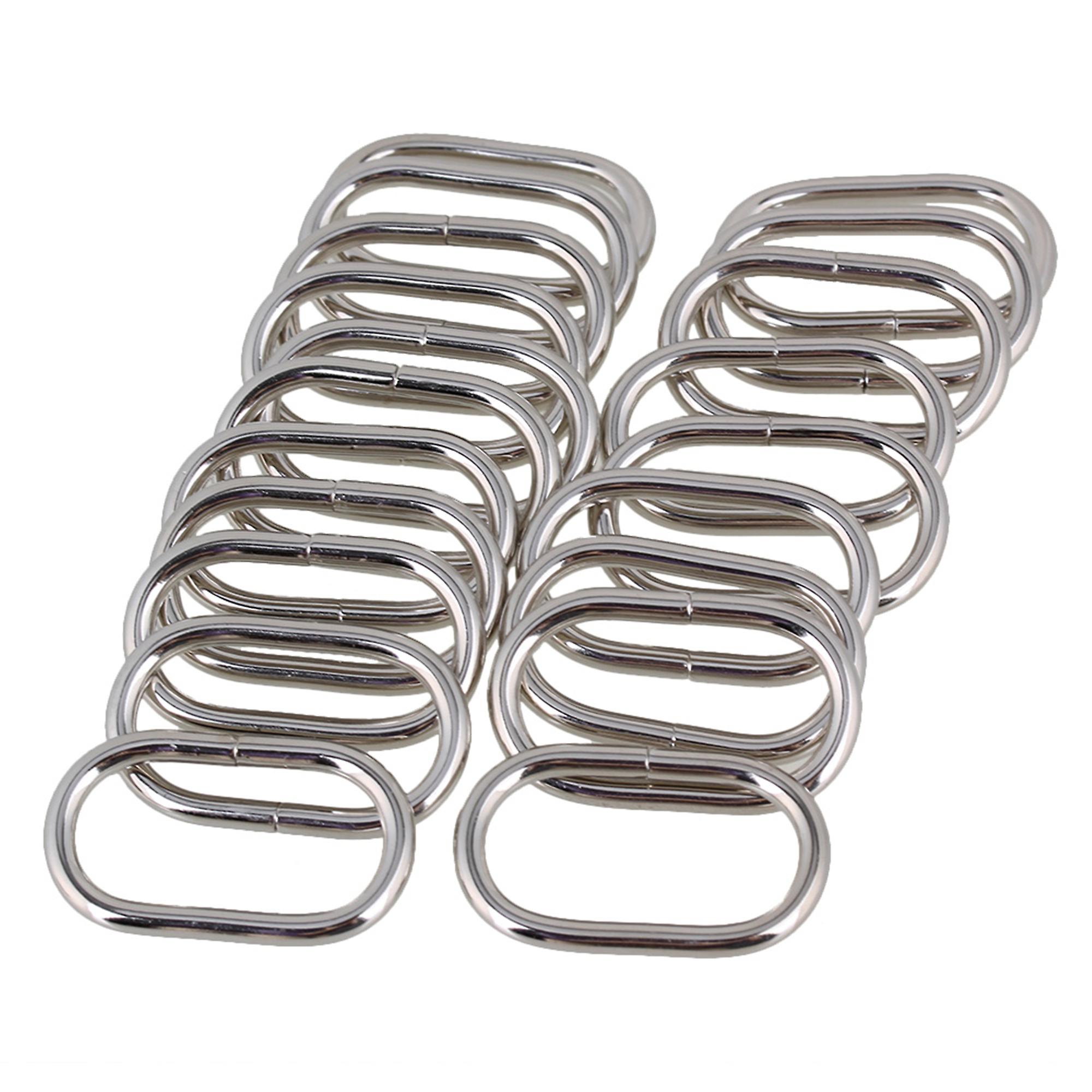 20pcs 3.2cm Metal Loop Oval Silver Color Oval Ring Clips DIY accessories