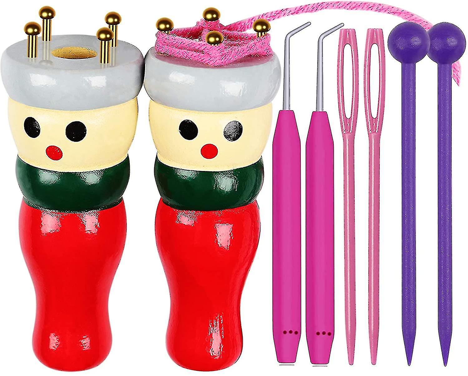 Πλέξιμο Dolly Set, Γαλλικός πλεκτός 2 πακέτο, ξύλινη πλεκτή κούκλα καρουλιών για την κατασκευή των βραχιολιών, περιδέρισμα, διακοσμήσεις, εξάρτηση εκκινητών τεχνών