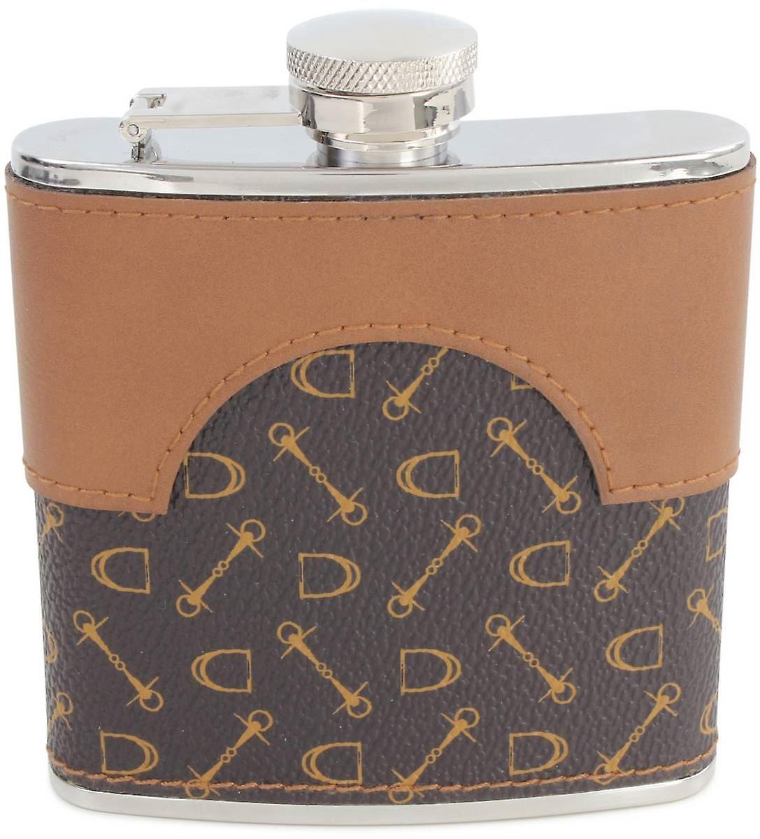 David Van Hagen 5oz Horse Design Stainless Steel Hip Flask - Brown/Silver